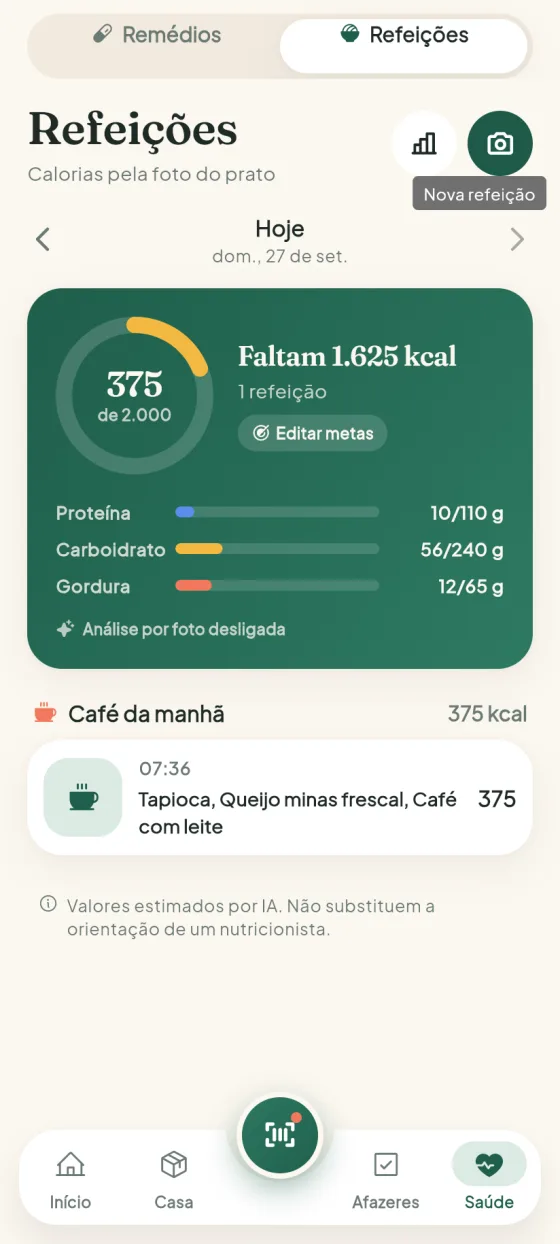 Diário de refeições